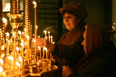Благодатный огонь сошёл в Храме Гроба Господня