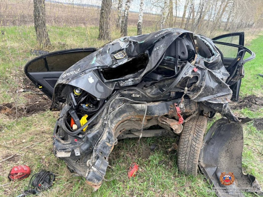 Под Белгородом «Джили» врезался в дерево: в жуткой аварии погиб пассажир