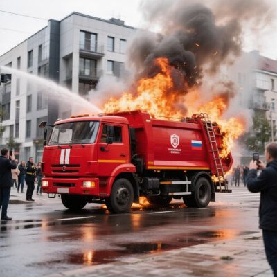 Под Белгородом самодельный аккумулятор устроил пожар в мусоровозе