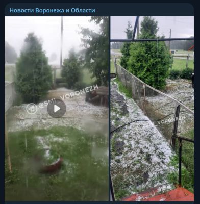 Град обрушился на Воронежскую область