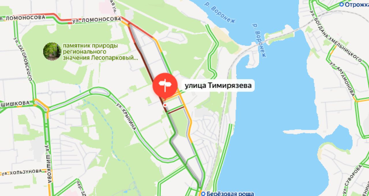Движение внезапно закрыли на&nbsp;воронежской улице — скопилась пробка