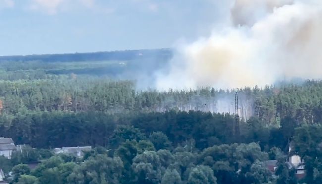 О сильном пожаре в Боровом сообщили воронежцы (ВИДЕО)