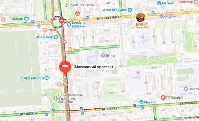 Важно! Движение полностью закроют на участке Московского проспекта в Воронеже
