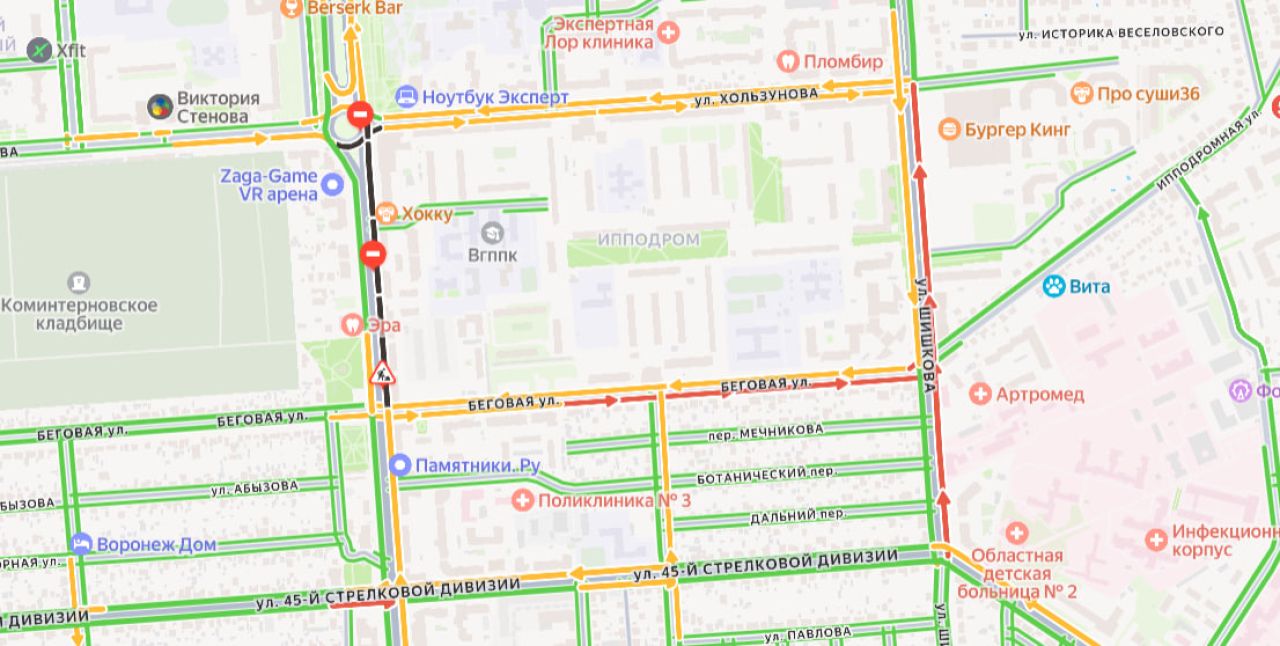 Воронежцы второй день стоят в&nbsp;пробках из-за перекрытия Московского проспекта