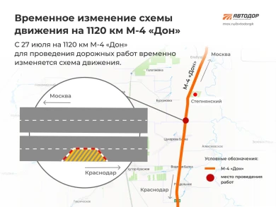 Воронежских водителей предупредили о частичном перекрытии трассы М-4 «Дон»