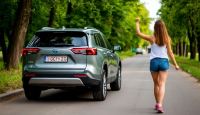 Воронежанка на угнанной машине врезалась в дерево и сбежала с места ДТП