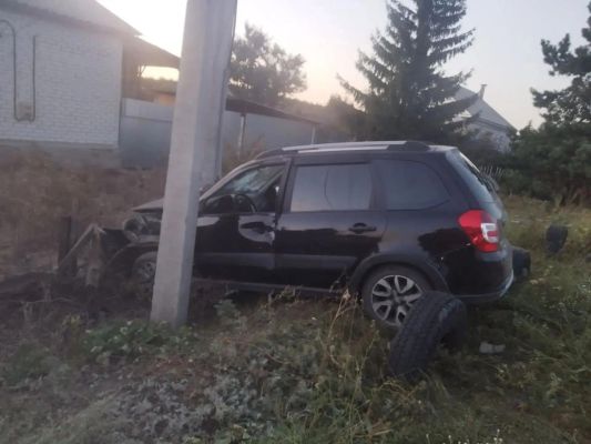 Пьяный водитель врезался в столб в воронежском селе — пострадали два человека