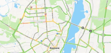 Гигантская пробка сковала Московский проспект в Воронеже