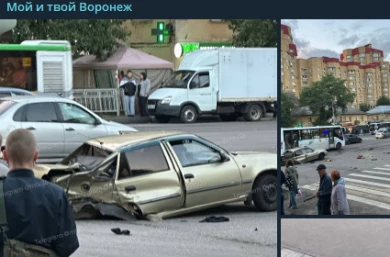 Машину разорвало на запчасти после жуткого ДТП на воронежском проспекте