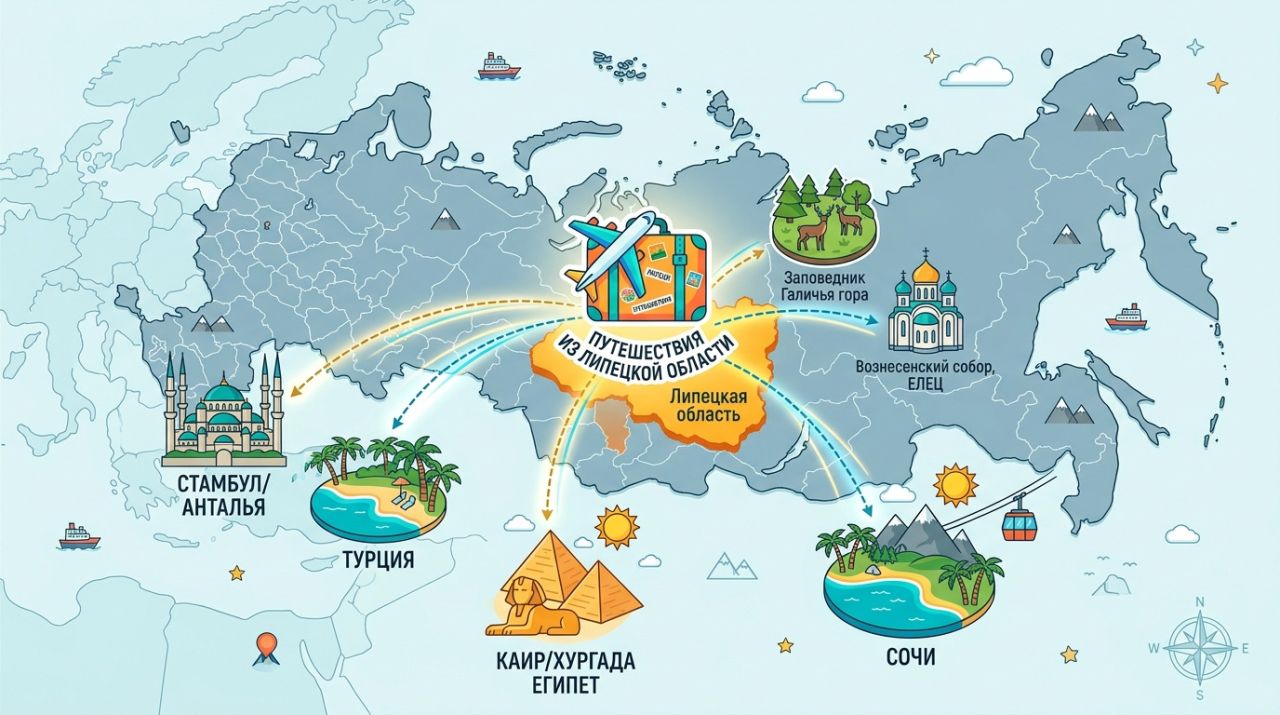 Турция, пляжи Юга и Кудыкина гора: куда чаще всего ездили липецкие туристы