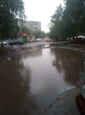 Кто сел в лужу? Как грязное «озеро» стало достопримечательностью воронежской улицы