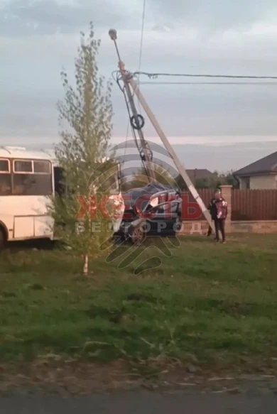 Кроссовер жёстко столкнулся с автобусом в Белгородской области