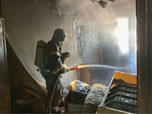 Мужчину эвакуировали из полыхающего дома в Воронежской области